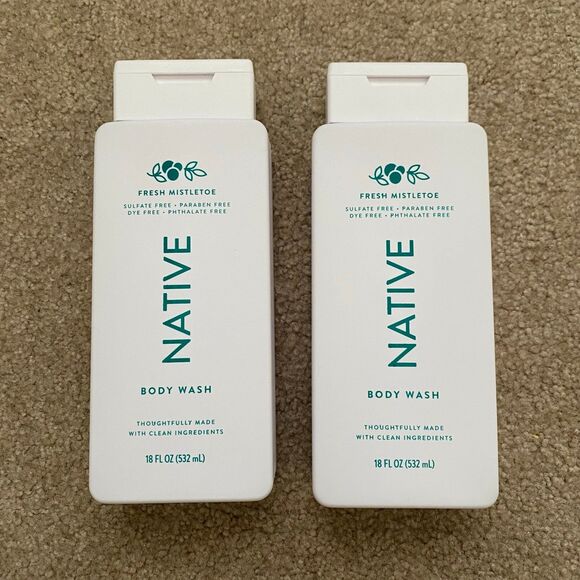 2 Native Sulfate Free Limited Edition Holiday Body Wash Fresh Mistletoe 18 fl oz - Picture 1 of 7